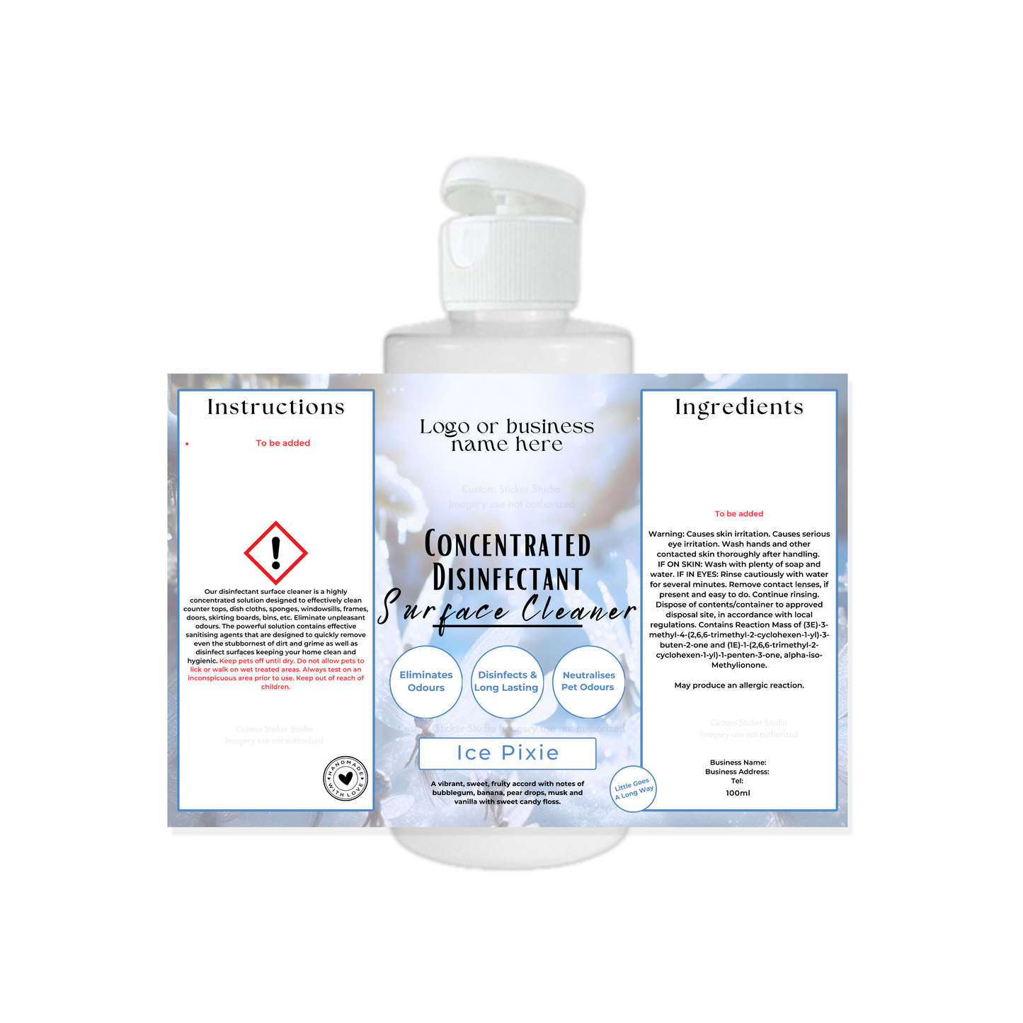 Disinfectant Surface Cleaner Labels