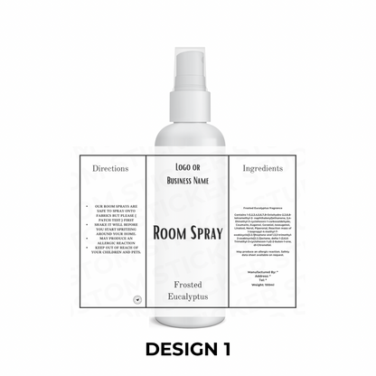 100ML Room Spray Labels ( 25% Non Hazardous Base ) Coming Soon