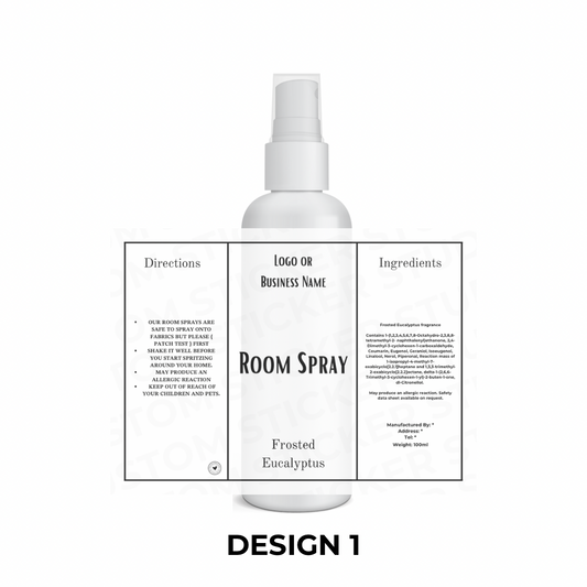 100ML Room Spray Labels ( 10% Non Hazardous Base )